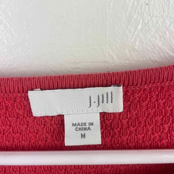 J. Jill Coral Oversized Tunic Style Knit Sweater Sz M Cotton Viscose Rayon Nylon - Picture 3 of 10